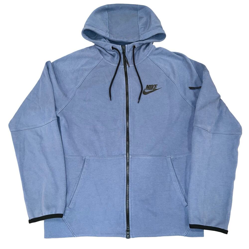 Nike Hoodie Mens S Blue Full Zip Tech Fleece Lightweight Jacket DD5284-491